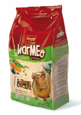 VITAPOL KARMEO PREMIUM visavertis maistas jūrų kiaulytėms 2,5 kg + VITAPOL Šienas stambiems graužikams 800g