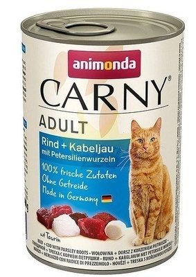 ANIMONDA Cat Carny Adult skonis: menkė ir petražolių šaknis 6x400g 