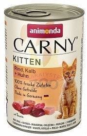 ANIMONDA Cat Carny Kitten skonis: jautienos, veršienos ir paukštienos 6x400g 