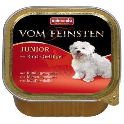 ANIMONDA Dog Vom Feinsten Junior skonis: jautiena su paukštiena 150g x22