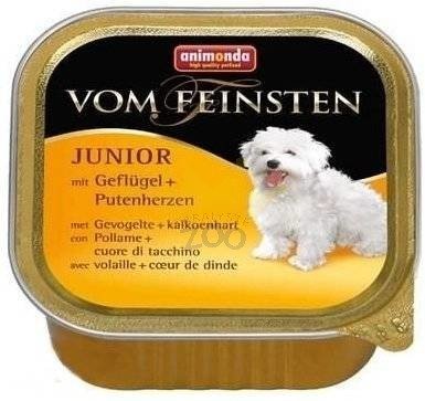 ANIMONDA Dog Vom Feinsten Junior skonis: paukštienos ir kalakutienos širdelės 22x150g