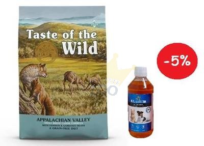 Taste of the Wild Appalachian Valley Small Breed 2kg + LAB V Lašišų aliejus šunims ir katėms 250ml