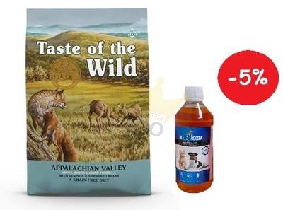 Taste of the Wild Appalachian Valley Small Breed 5,6kg + LAB V Lašišų aliejus šunims ir katėms 500ml