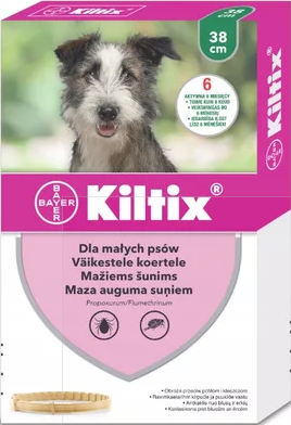 2x Bayer KILTIX, antkaklis mažiems šunims 38cm + STAIGMENA ŠUNUI
