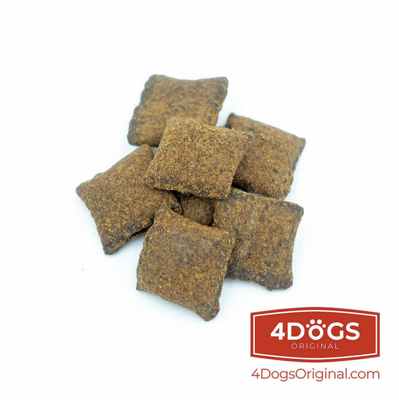 4DOGS - Įdaryti sausainiai šunims - odai ir kailiui stiprinti 60g