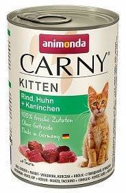 ANIMONDA Carny Kitten skonis: jautiena, vištiena ir triušiena 400g x18