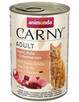 ANIMONDA Cat Carny Adult skonis: vištienos, kalakutienos ir ančių širdelės 400g x18