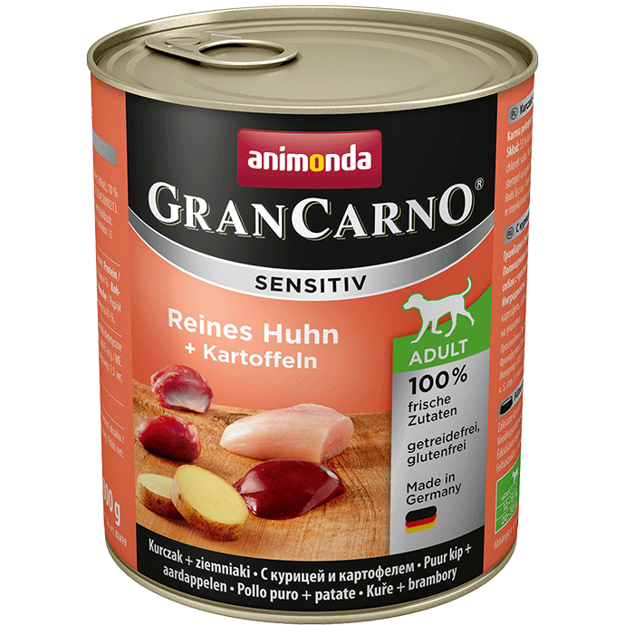 ANIMONDA GranCarno Sensitiv Adult Dog skonis: vištiena + bulvės 800g x6