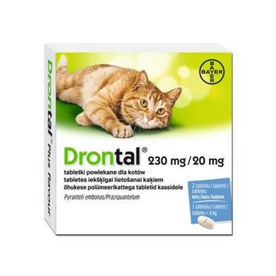 BAYER Drontal - antiparazitinė medžiaga katėms 2tabl.