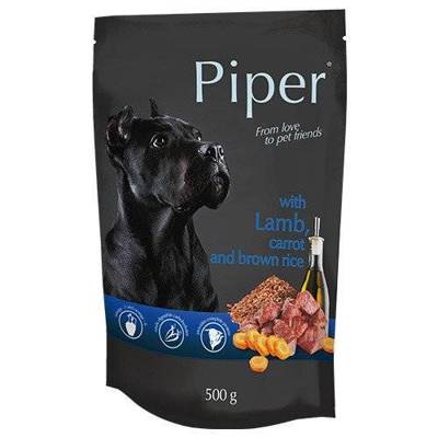 DOLINA NOTECI Piper maistas šunims su ėriena, morkomis ir ryžiais 500g
