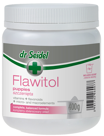 Dr. Seidel FLAWITOL šuniukams Vitaminų ir mineralų preparatas su vynuogių flavonoidais 400g