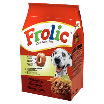 FROLIC 2,8 kg - sausas maistas šunims su jautiena, daržovėmis ir grūdais