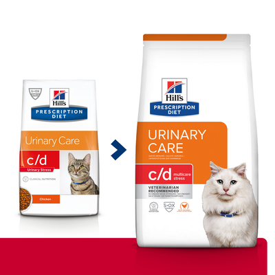 HILL'S PD Prescription Diet Feline c/d Chicken Urinary Stress 3kg + meškerė katei