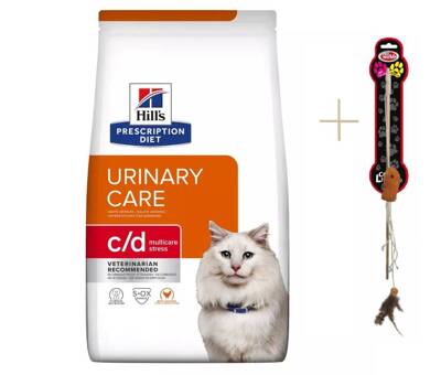 HILL'S PD Prescription Diet Feline c/d Urinary Stress 8kg + meškerė katei