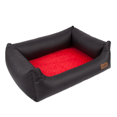 RECOBED sofa Linkoln eko oda juodai raudona M 80x65cm