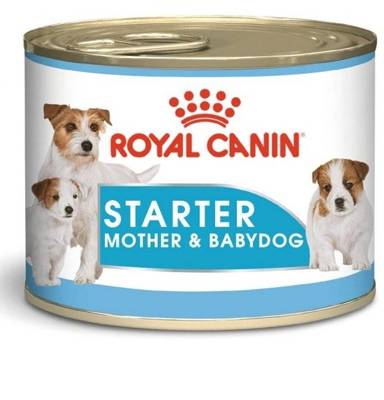 ROYAL CANIN Starter Mousse Mother &amp; Babydog 195g šlapio maisto - putėsiai, skirti kalėms nėštumo, žindymo laikotarpiu ir šuniukams 
